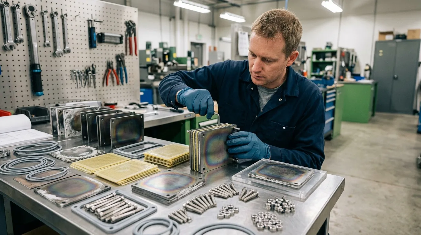 Technicien assemblant des pièces électroniques métalliques en usine